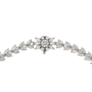 Mid-Century Platinum Fancy Shape Diamond Garland Collar Necklace