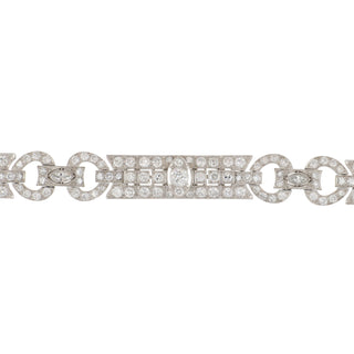Art Deco Platinum Diamond Plaque Bracelet