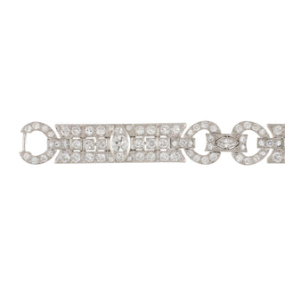 Art Deco Platinum Diamond Plaque Bracelet
