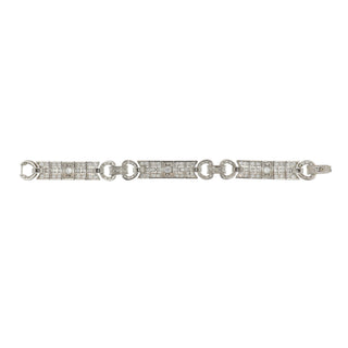 Art Deco Platinum Diamond Plaque Bracelet