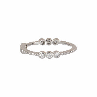 14K White Gold Beaded and Diamond Eternity Band