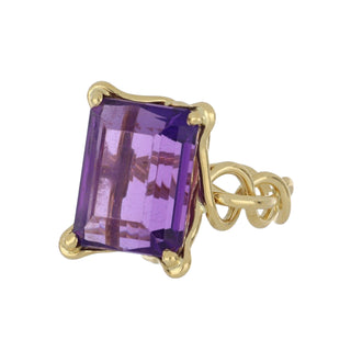 Vintage Tiffany & Co. Schlumberger 18K Gold Amethyst Wirework Ring