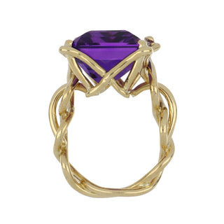 Vintage Tiffany & Co. Schlumberger 18K Gold Amethyst Wirework Ring