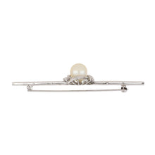 Load image into Gallery viewer, Estate 10K White Gold South Sea Pearl Bar Pin
