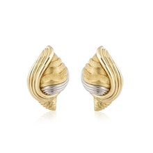 Load image into Gallery viewer, Estate Henry Dunay 18K Gold and Platinum Shell Earrings

