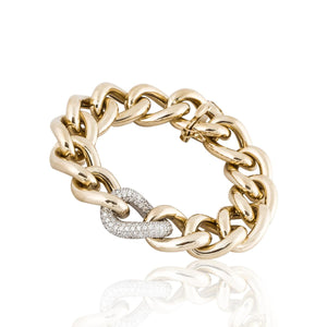 14K Gold and Diamond Link Bracelet