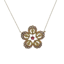 Load image into Gallery viewer, Estate 14K Gold Flower Pendant Necklace
