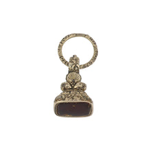 Load image into Gallery viewer, Early Victorian Carved Gold Filled Watch Fob with Red Paste
