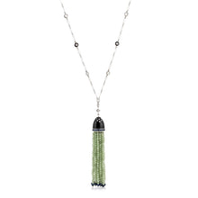 Load image into Gallery viewer, Estate Fred Leighton 18K White Gold Jade Tassel Necklace
