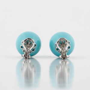 Turquoise Button Earrings