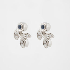 Tiffany & Co. Platinum Sapphire and Diamond Earrings