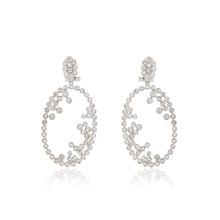 Load image into Gallery viewer, 14K White Gold Diamond Dangle Earrings
