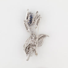 Load image into Gallery viewer, Estate Platinum Diamond &amp; Sapphire Bouquet Brooch
