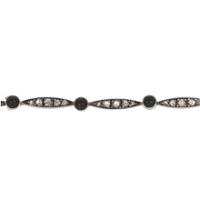 Load image into Gallery viewer, Edwardian Sterling Silver and Gold Rose-Cut Diamond and Onyx Bracelet
