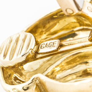 Elizabeth Gage 18K Gold Rocky Earrings