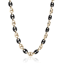 Load image into Gallery viewer, Estate Neiman Marcus  14K Gold and Onyx Anchor Link Necklace
