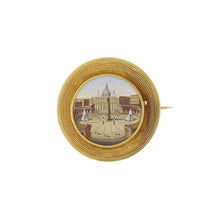 Load image into Gallery viewer, Early Victorian 18K Gold Micromosaic St. Peter&#39;s Basilica Brooch
