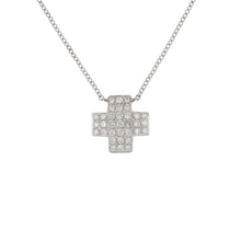 Load image into Gallery viewer, 18K White Gold Diamond Greek Cross Pendant Necklace
