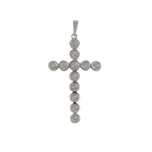 Load image into Gallery viewer, 18K White Gold Round Diamond Cross Pendant
