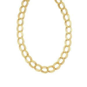 Vintage 1970s Van Cleef & Arpels 18K Gold Textured Triple-Curb Link Necklace