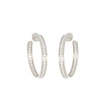 Load image into Gallery viewer, Estate Cartier 18K White Gold Inside-Out Diamond Hoop Earrings
