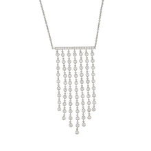 Load image into Gallery viewer, Estate 18K White Gold Tapered Fringe Bezel-Set Diamond Necklace
