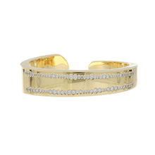 Load image into Gallery viewer, Italian 18K Gold High Polish Cuff with Diamonds
