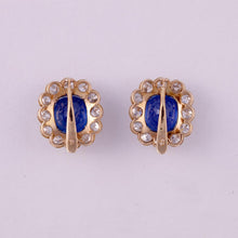 Load image into Gallery viewer, Edwardian Natural Burmese No Heat Blue Sapphire and Diamond Drop Earrings
