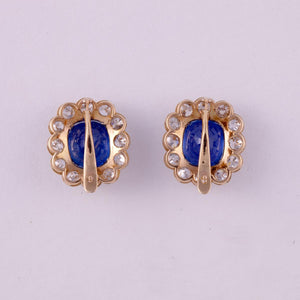 Edwardian Natural Burmese No Heat Blue Sapphire and Diamond Drop Earrings