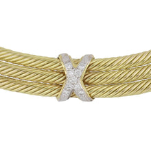 Load image into Gallery viewer, 14K Gold Choker Necklace with Diamond X
