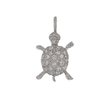 Load image into Gallery viewer, Estate 14K White Gold Diamond Turtle Charm/Pendant
