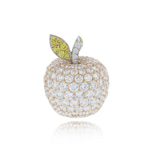 Load image into Gallery viewer, Estate Tabbah 18K Two-Tone Gold Tellow and White Diamond Apple Pendant
