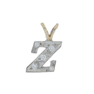 Estate 14K Gold and Diamond Letter "Z" Pendant