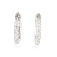 Load image into Gallery viewer, Estate 18K White Gold Diamond Hoop Earrings
