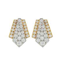 Load image into Gallery viewer, Vintage 1990s David Webb 18K Gold and Platinum Shield Diamond Earrings
