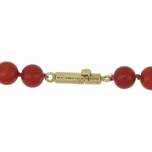 Load image into Gallery viewer, Estate Fred Paris 18K Gold Graduated Oxblood Coral Bead Necklace
