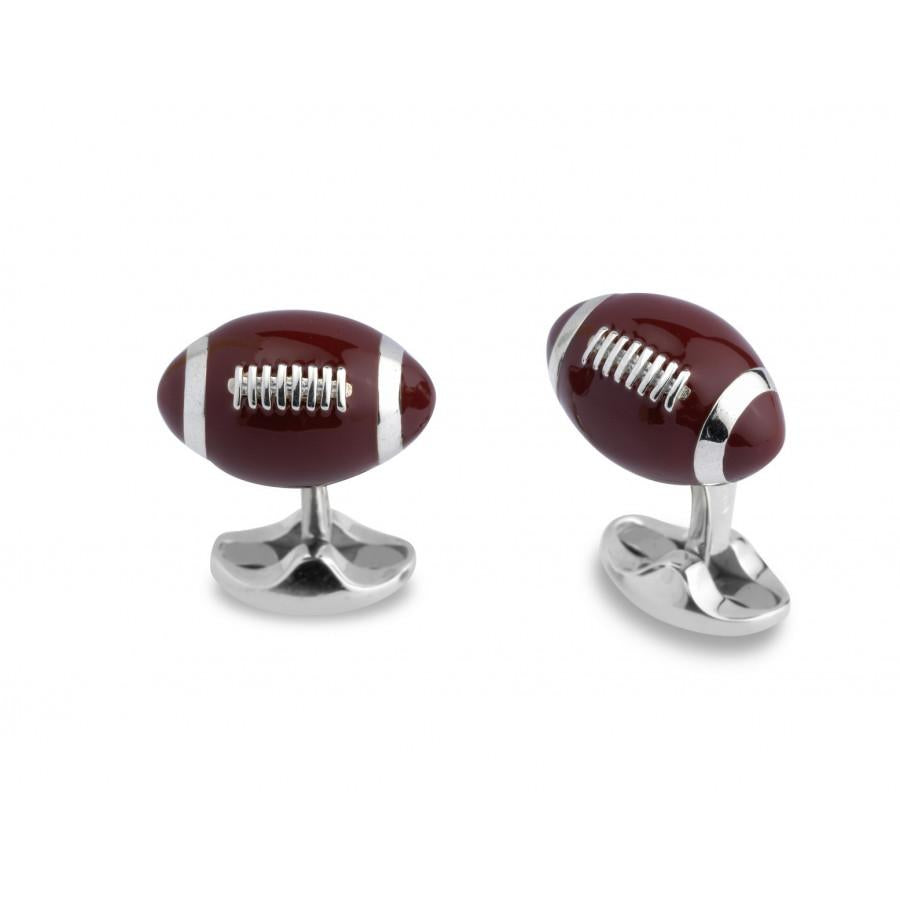 Silver football cufflinks store