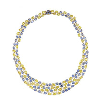 Load image into Gallery viewer, Estate 18K Gold Blue and Yellow Sapphire Cobblestone Necklace with Diamonds
