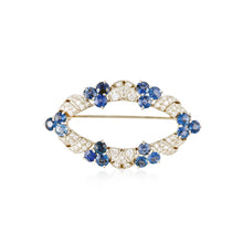 Load image into Gallery viewer, Estate Platinum Diamond and Sapphire Brooch
