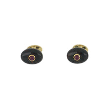 Load image into Gallery viewer, Estate Trianon 18K Gold Bloodstone Cufflinks with Rubies
