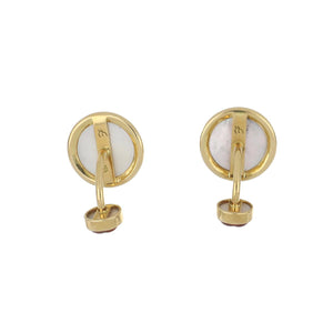 Estate Elizabeth Locke 18K Gold Venetian Glass Cameo Cufflinks with Multi-Color Studs
