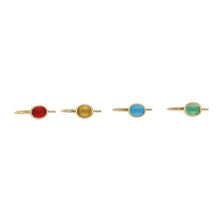 Load image into Gallery viewer, Estate Elizabeth Locke 18K Gold Venetian Glass Cameo Cufflinks with Multi-Color Studs
