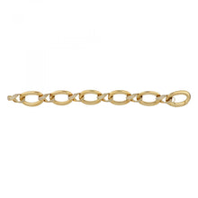 Load image into Gallery viewer, Italian 18K Gold Link Bracelet with Diamonds
