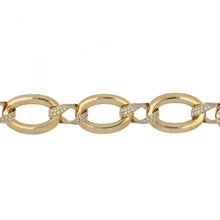 Load image into Gallery viewer, Italian 18K Gold Link Bracelet with Diamonds
