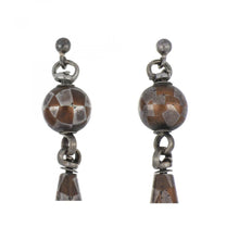 Load image into Gallery viewer, Mid-Victorian Japanese Shakudo Mixed Metal Drop Earrings
