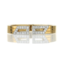 Load image into Gallery viewer, Vintage 1990s David Webb 18K Gold Hinged Cuff Bracelet with Diamonds
