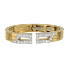 Load image into Gallery viewer, Vintage 1990s David Webb 18K Gold Hinged Cuff Bracelet with Diamonds
