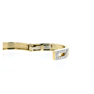 Vintage 1990s David Webb 18K Gold Hinged Cuff Bracelet with Diamonds