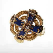 Load image into Gallery viewer, David Webb 18K Gold and Platinum Lapis Brooch
