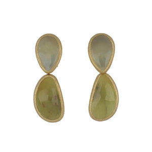 Estate Yvel 18K Gold Sapphire Day/Night Earrings